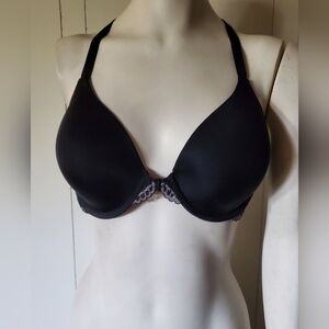 Maidenform Black Smooth Lace-Trim T-Shirt Bra